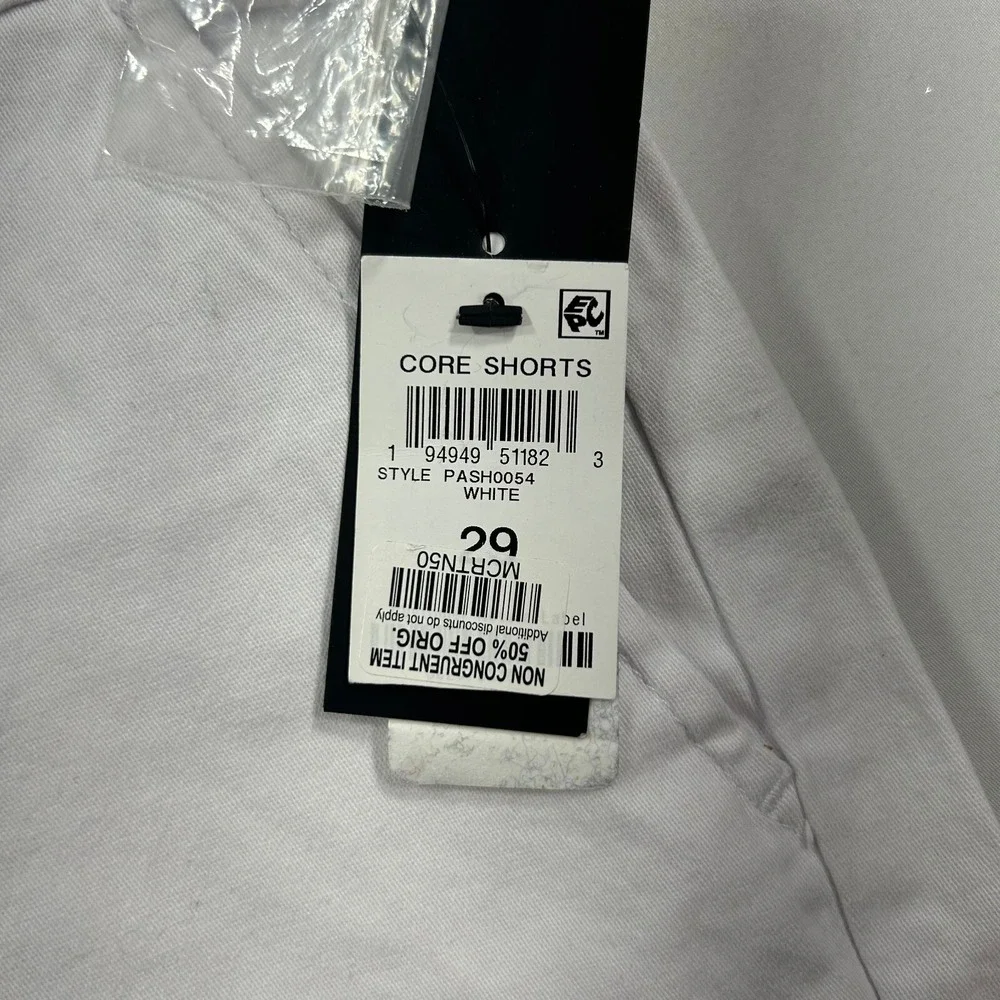 And Now This Chino Shorts Mens 29 White Core Stretch‎ Flat Front NEW